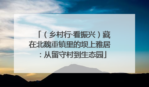 （乡村行·看振兴）藏在北魏重镇里的坝上雅居：从留守村到生态园