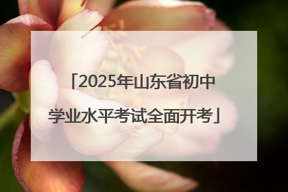 2025年山东省初中学业水平考试全面开考