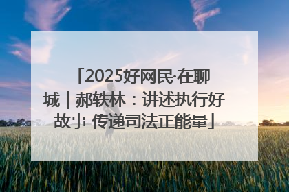 2025好网民·在聊城｜郝轶林：讲述执行好故事 传递司法正能量