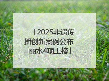 2025非遗传播创新案例公布 丽水4项上榜
