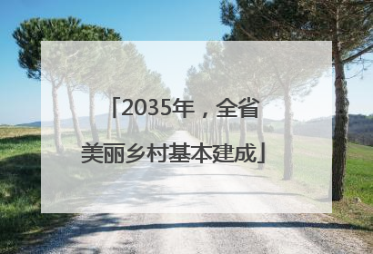 2035年，全省美丽乡村基本建成