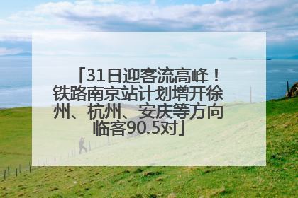 31日迎客流高峰！铁路南京站计划增开徐州、杭州、安庆等方向临客90.5对