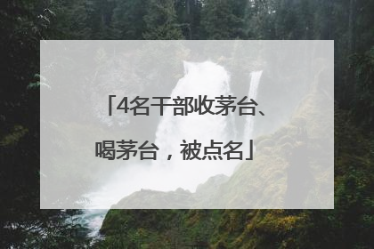 4名干部收茅台、喝茅台，被点名