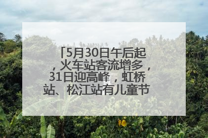 5月30日午后起，火车站客流增多，31日迎高峰，虹桥站、松江站有儿童节和端午亲子活动
